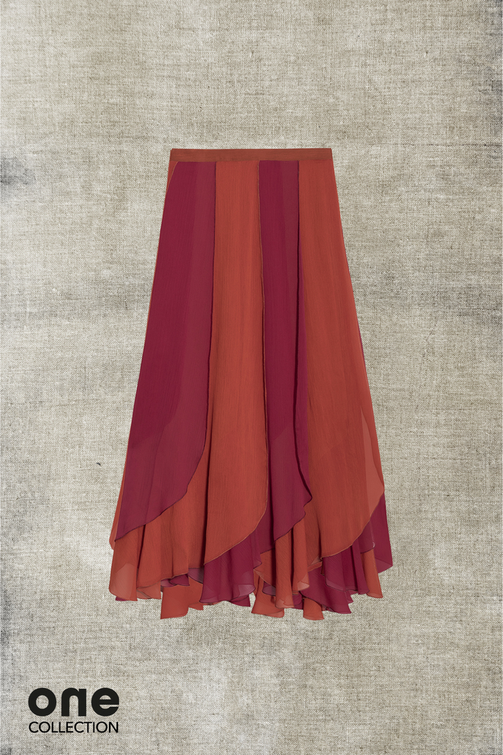 CARLA CONTRAST MIDI SKIRT