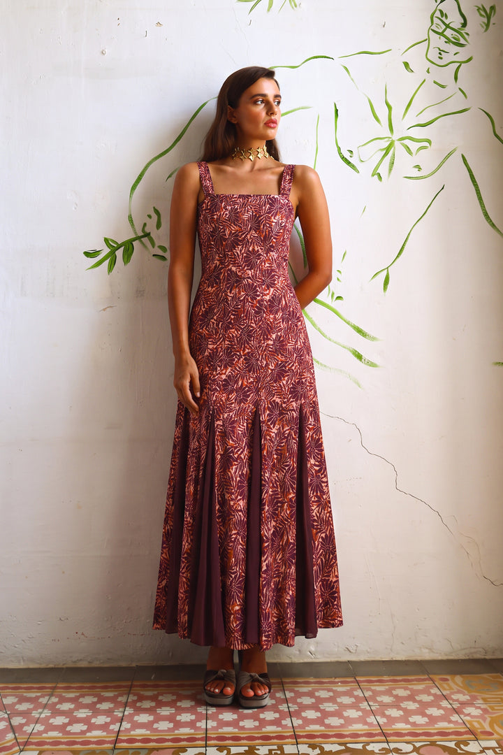 ADELA GODET MIDI DRESS