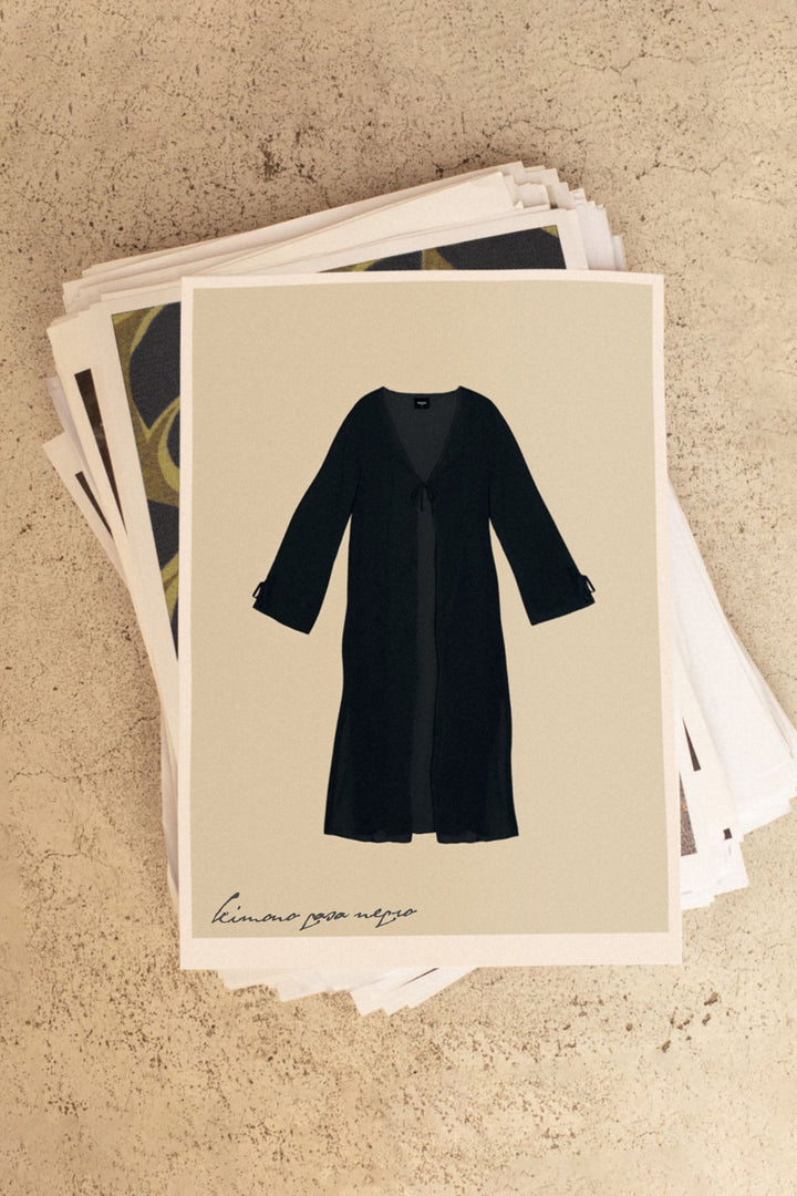 KIMONO LARGO GASA LAZOS