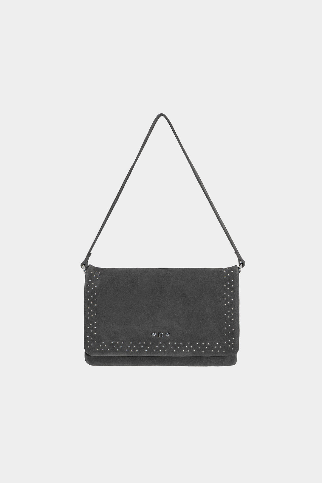 STUDDED LEATHER SHOULDER BAG