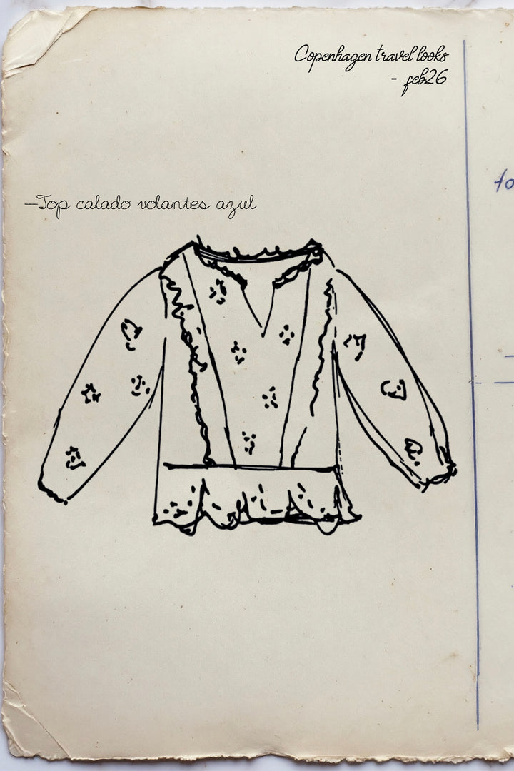 TOP OPENWORK RUFFLES