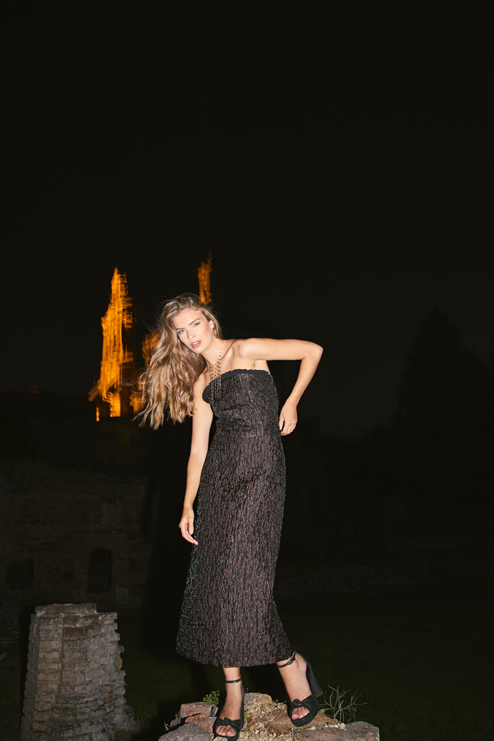 FALDA MIDI RECTA FLORES