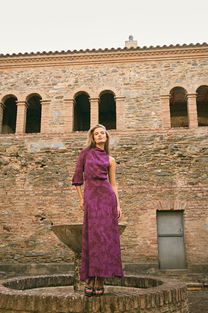 FLAVEA ASYMMETRIC MIDI DRESS