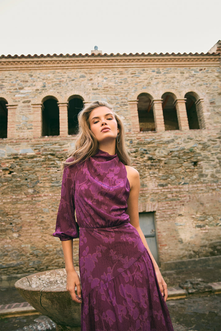 FLAVEA ASYMMETRIC MIDI DRESS