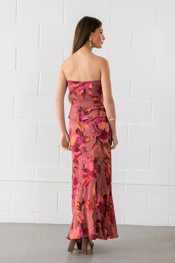 REGINA RUFFLED MIDI SKIRT