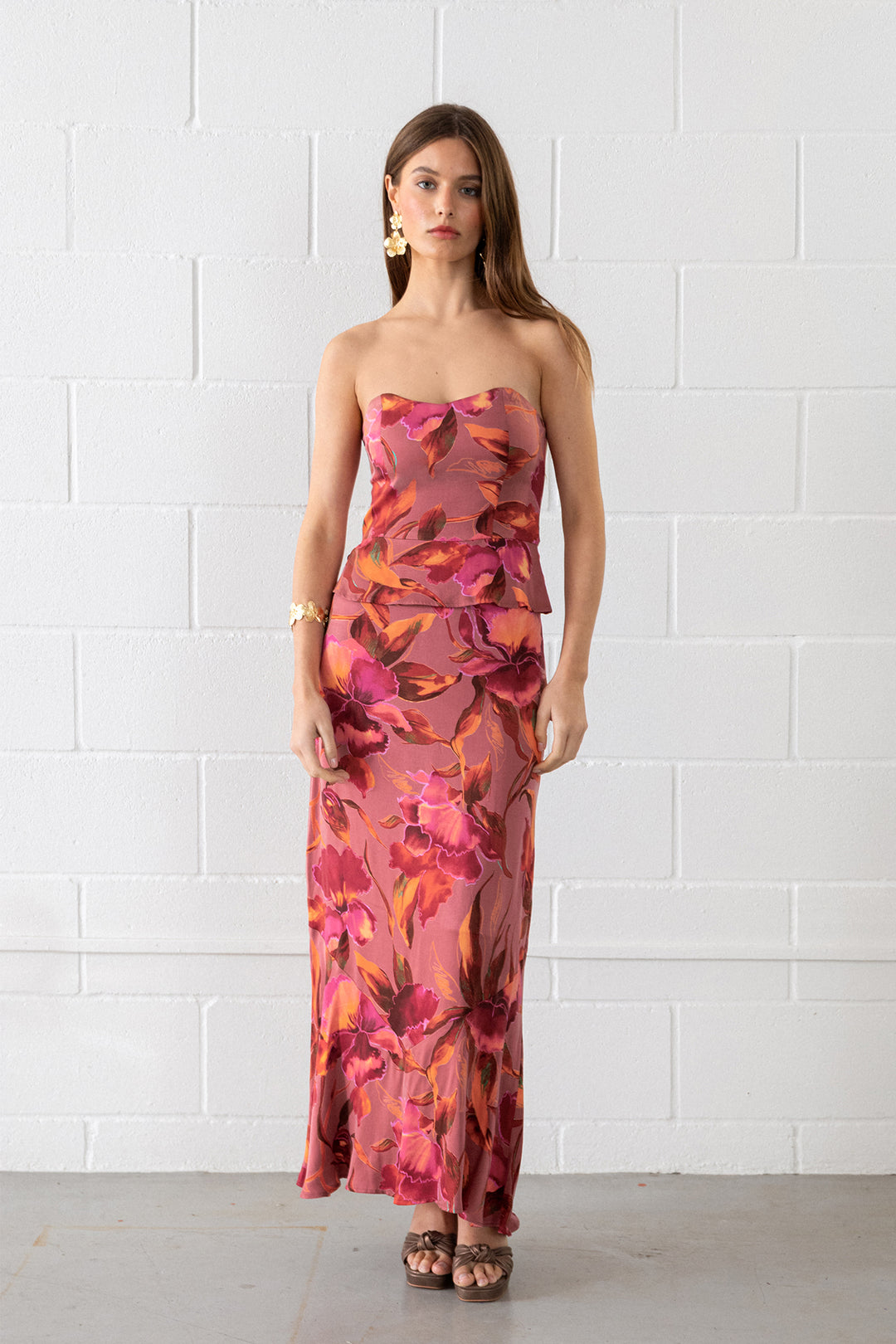 REGINA RUFFLED MIDI SKIRT