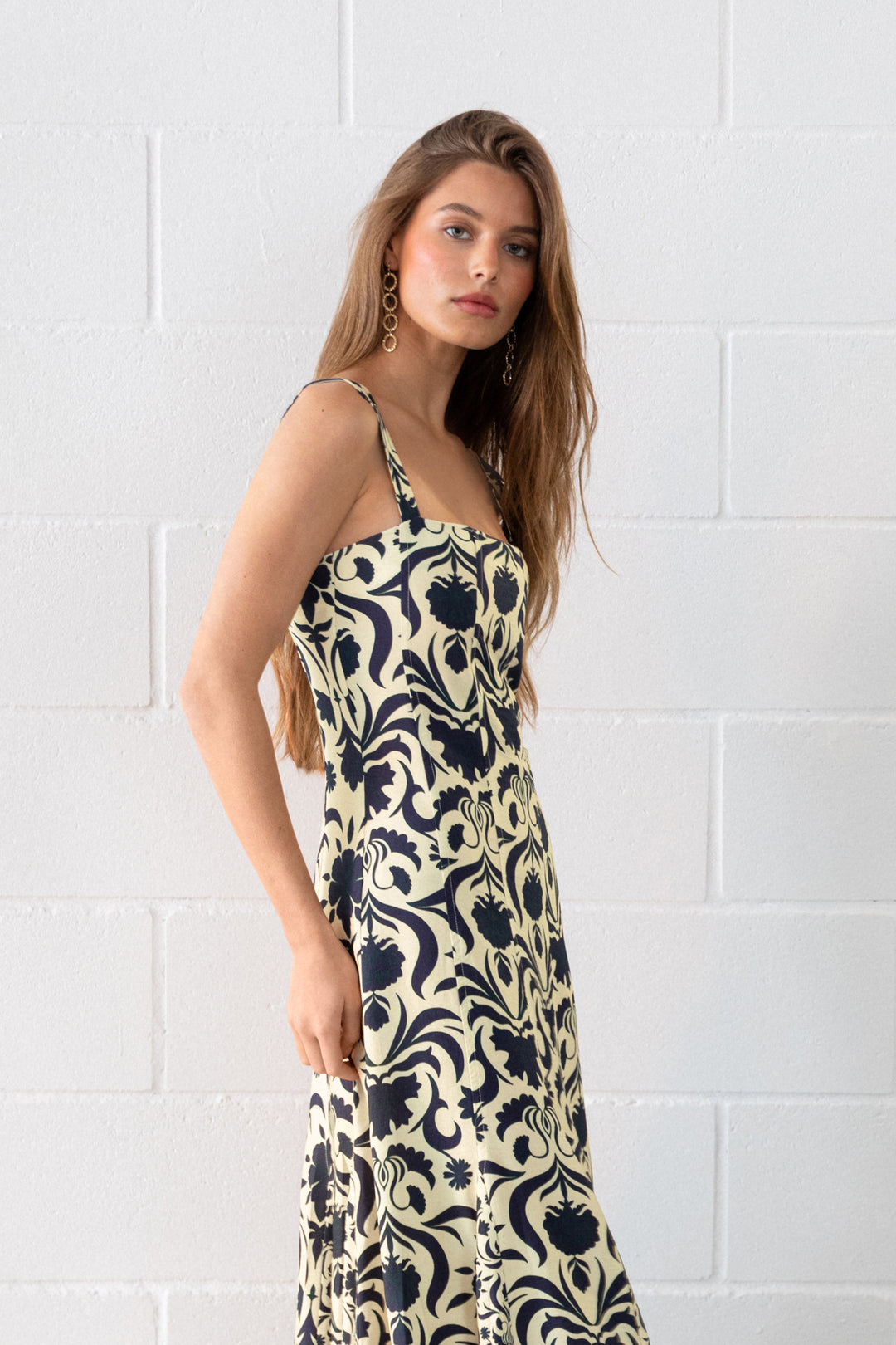 GODETS ROMINA MIDI DRESS