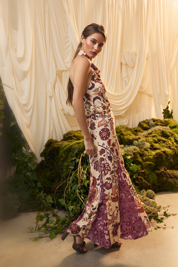 FALDA MIDI CONTRASTE ASIMETRICO CLARA