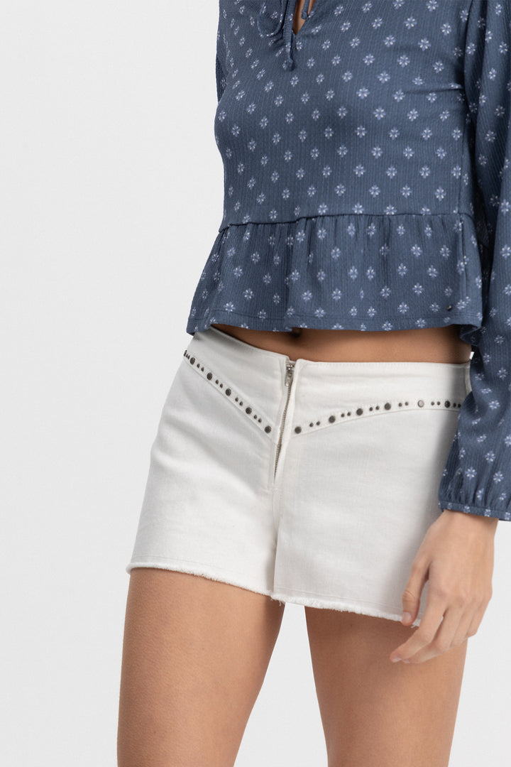 STUDDED YOKE SHORTS