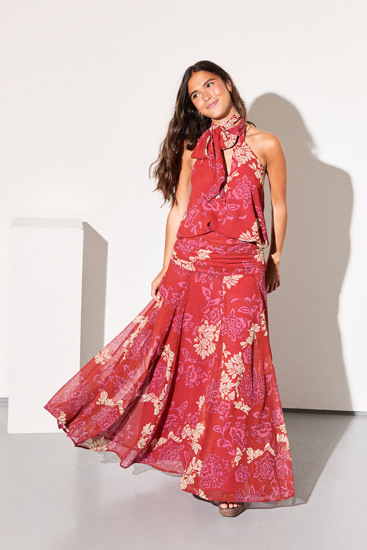 SIERRA MER GODET MIDI SKIRT