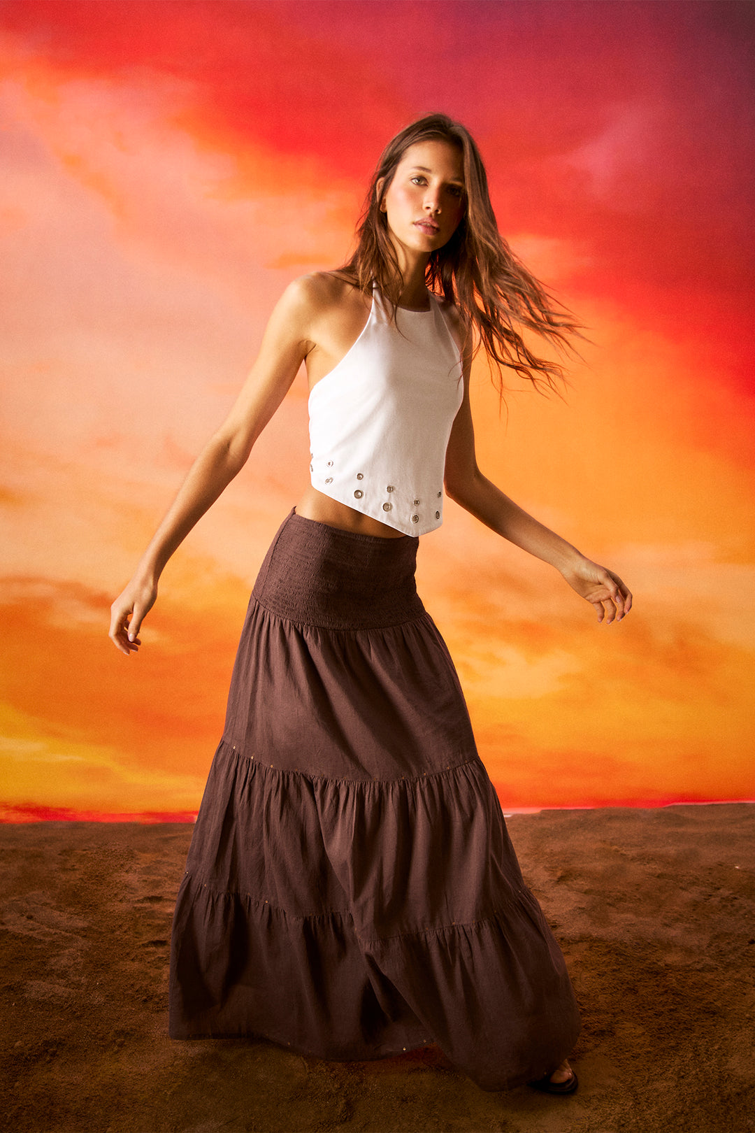 LONG PANELLED SKIRT