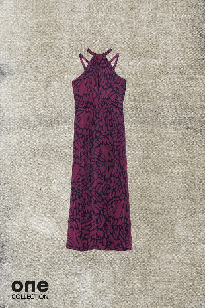 VICTORIA HALTER MIDI DRESS