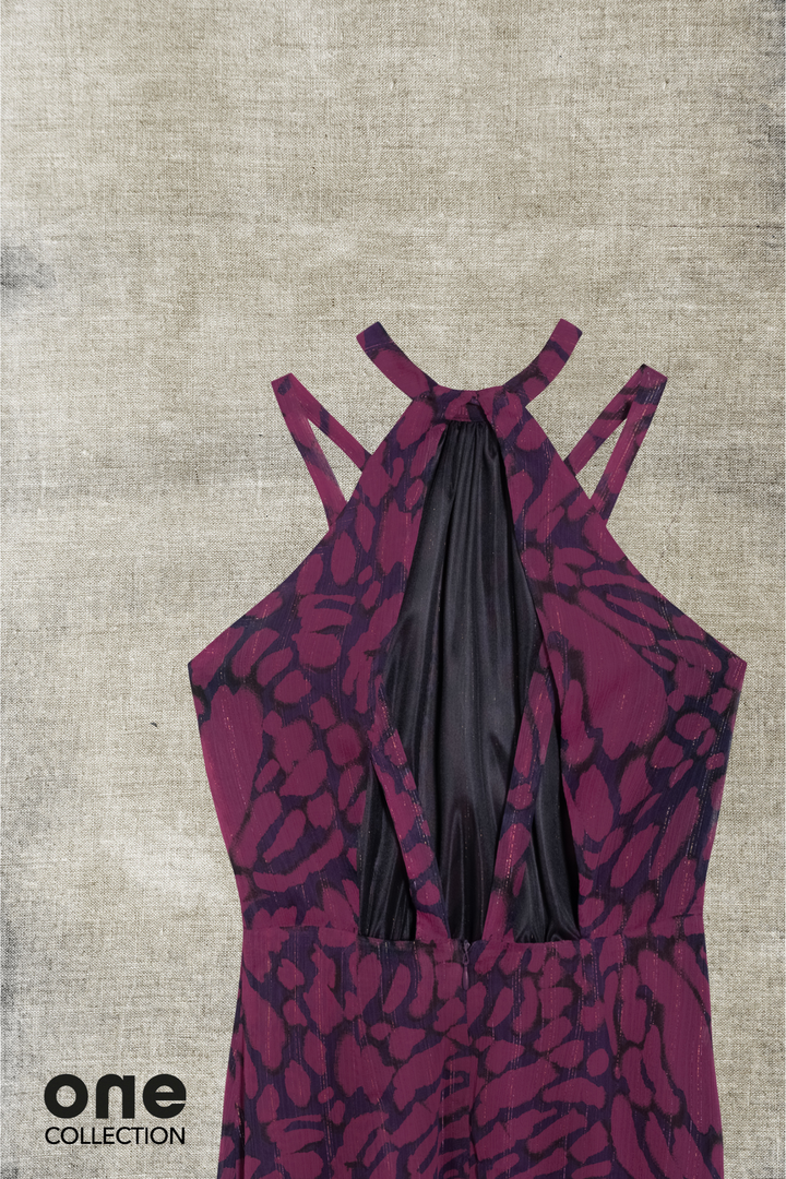 VICTORIA HALTER MIDI DRESS