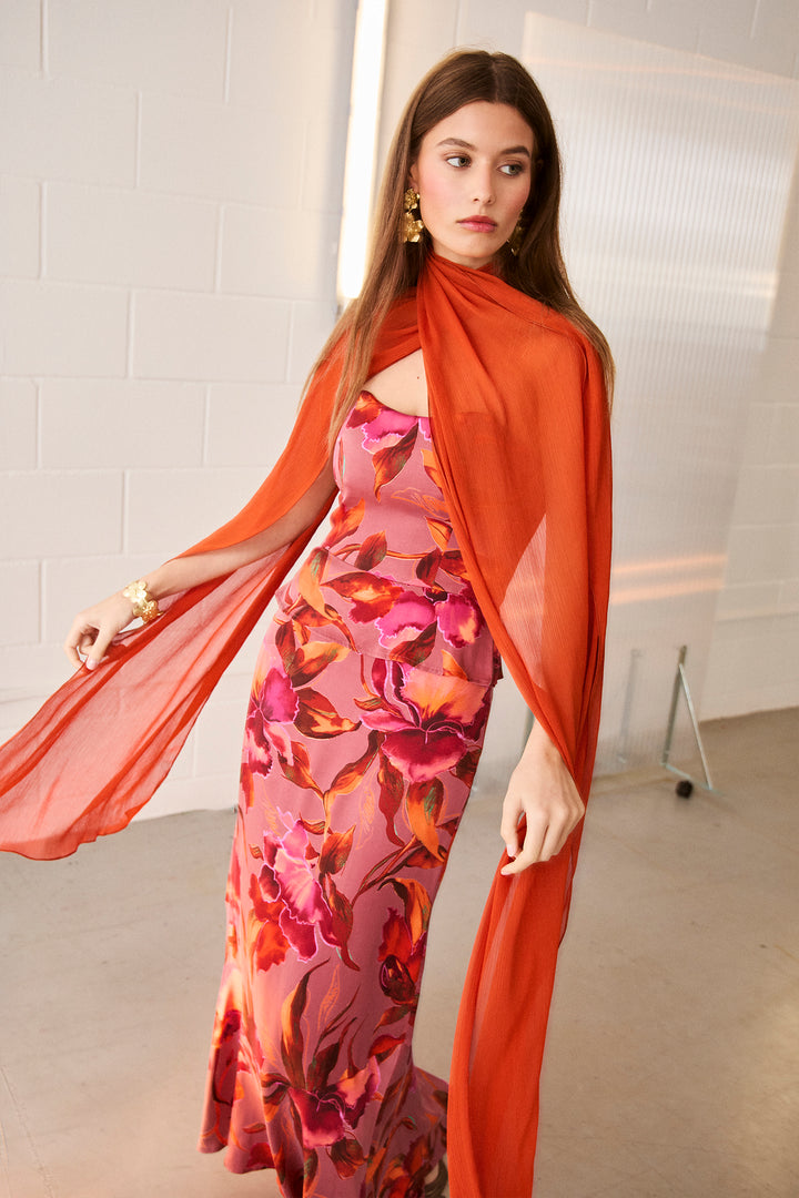 REGINA RUFFLED MIDI SKIRT