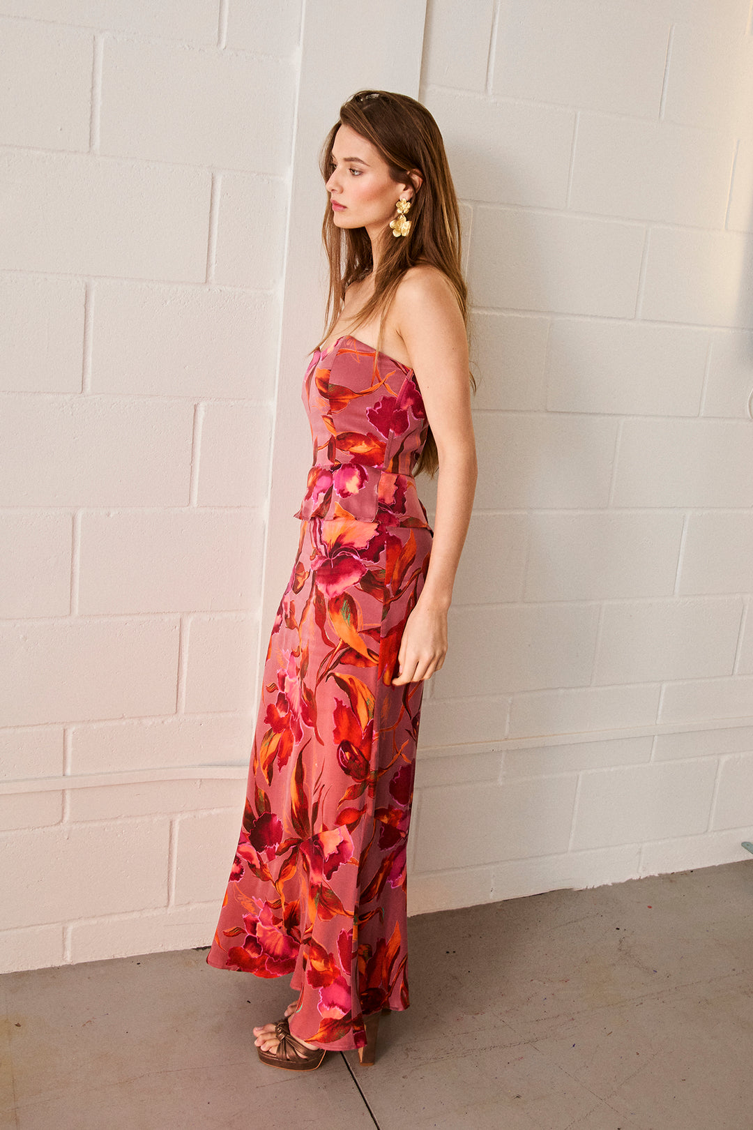 REGINA RUFFLED MIDI SKIRT