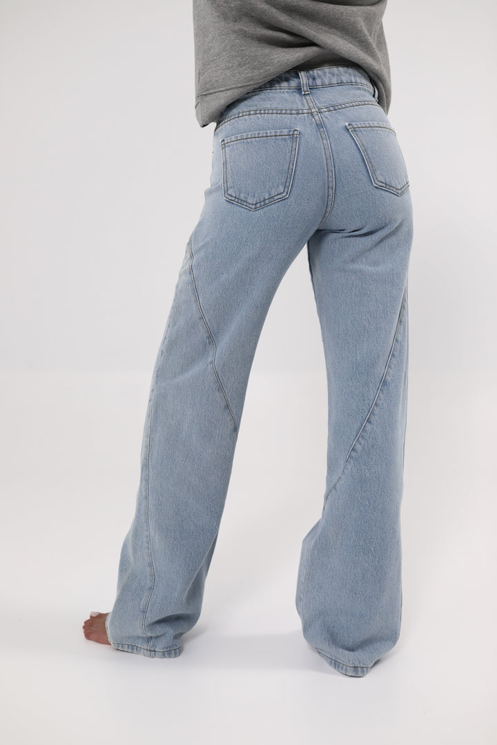 LOW RISE FLARED DENIM JEANS