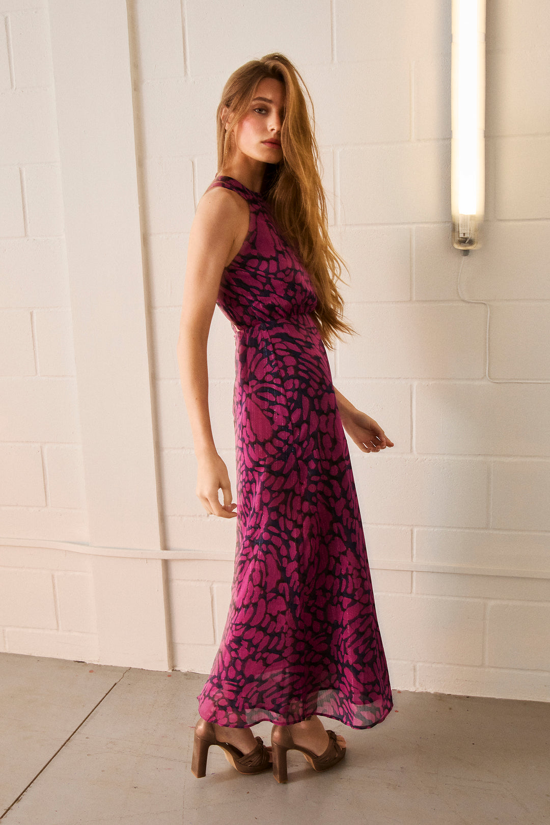 VICTORIA HALTER MIDI DRESS