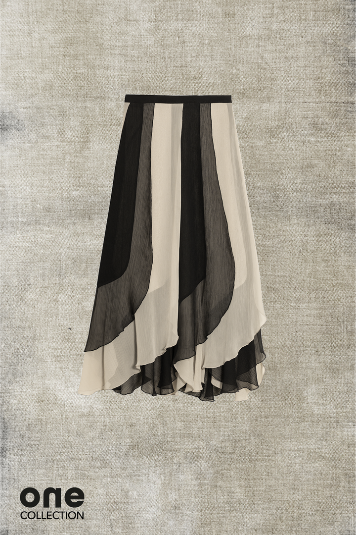 CARLA CONTRAST MIDI SKIRT