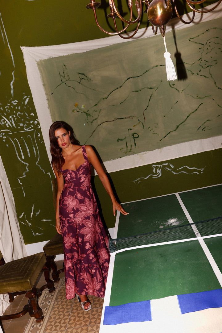VESTIDO MIDI VOLANTE CASILDA