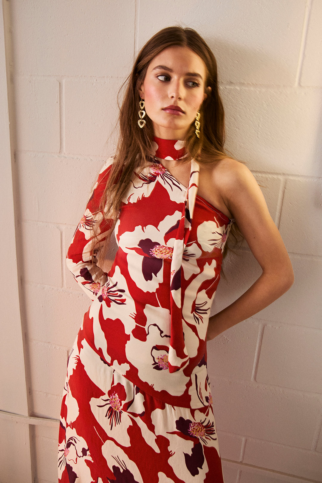 VESTIDO MIDI ASIMETRICO ARIEL