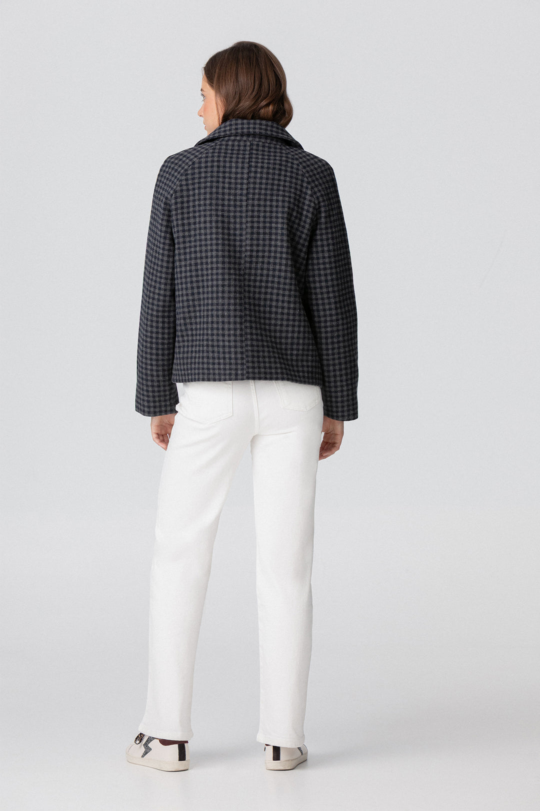 STRAIGHT LEG JEANS WITH STUDS AND YOKE