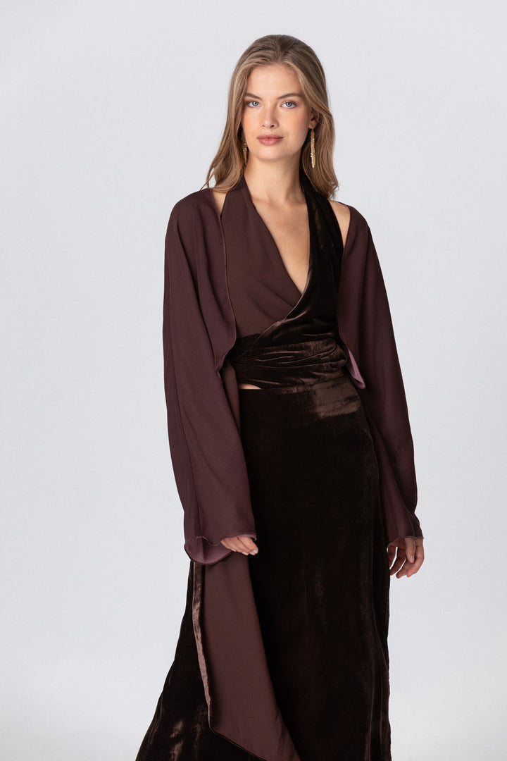 REVERSIBLE CHIFFON BOLERO