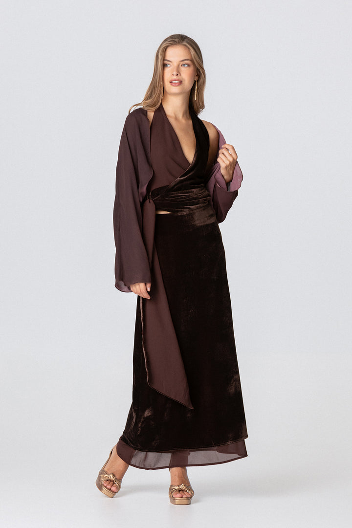 REVERSIBLE CHIFFON BOLERO