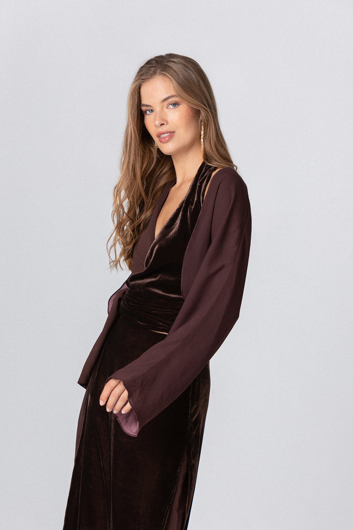 REVERSIBLE CHIFFON BOLERO