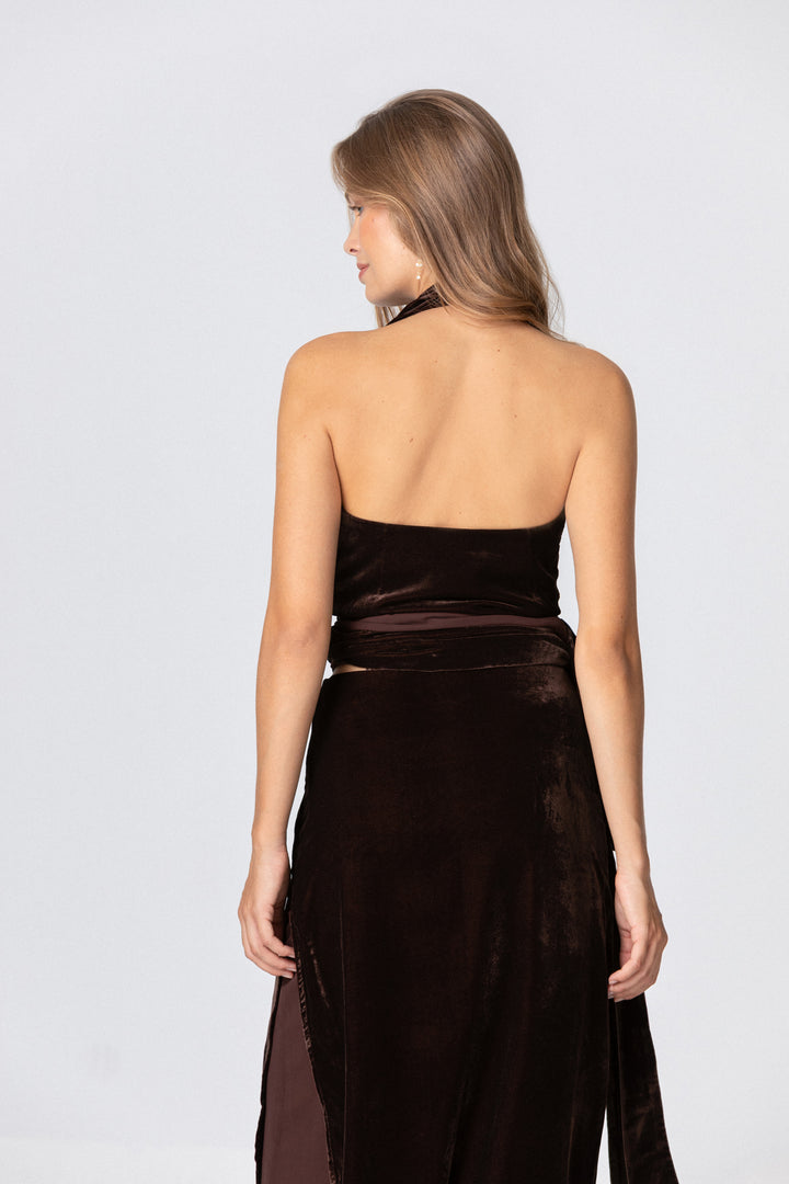 TOP CRUZADO TERCIOPELO CONTRASTE