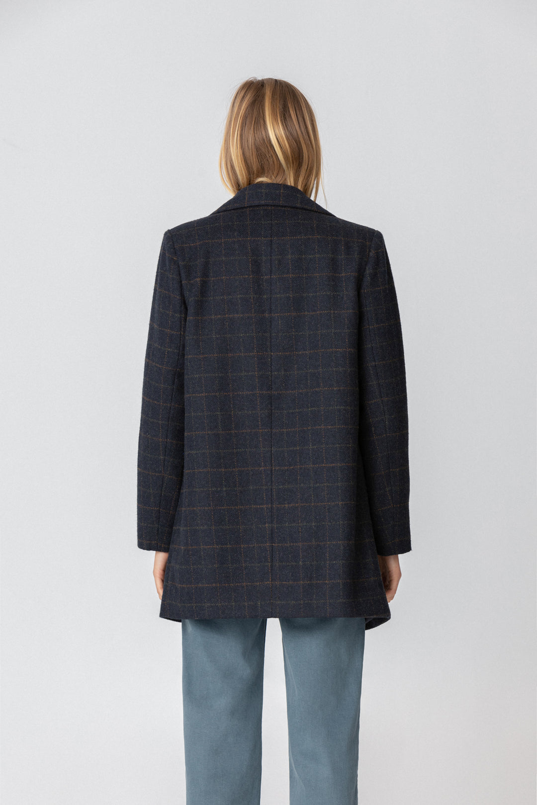 PLAID COAT WITH WOOL