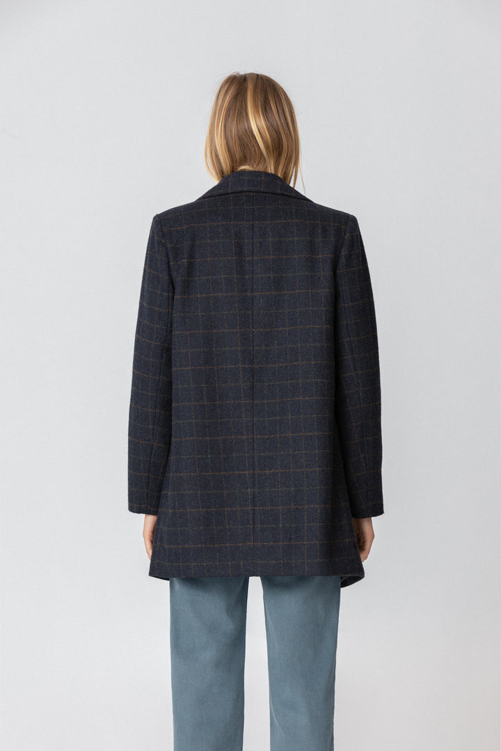 PLAID COAT WITH WOOL
