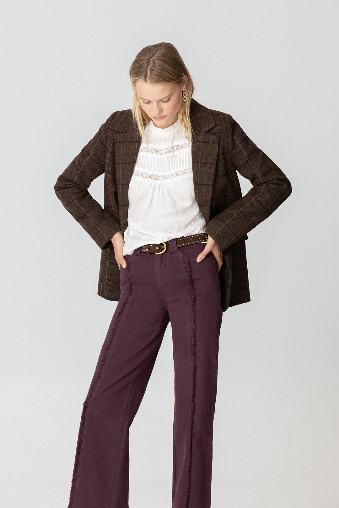 BLAZER CUADROS ESPIGA CON LANA