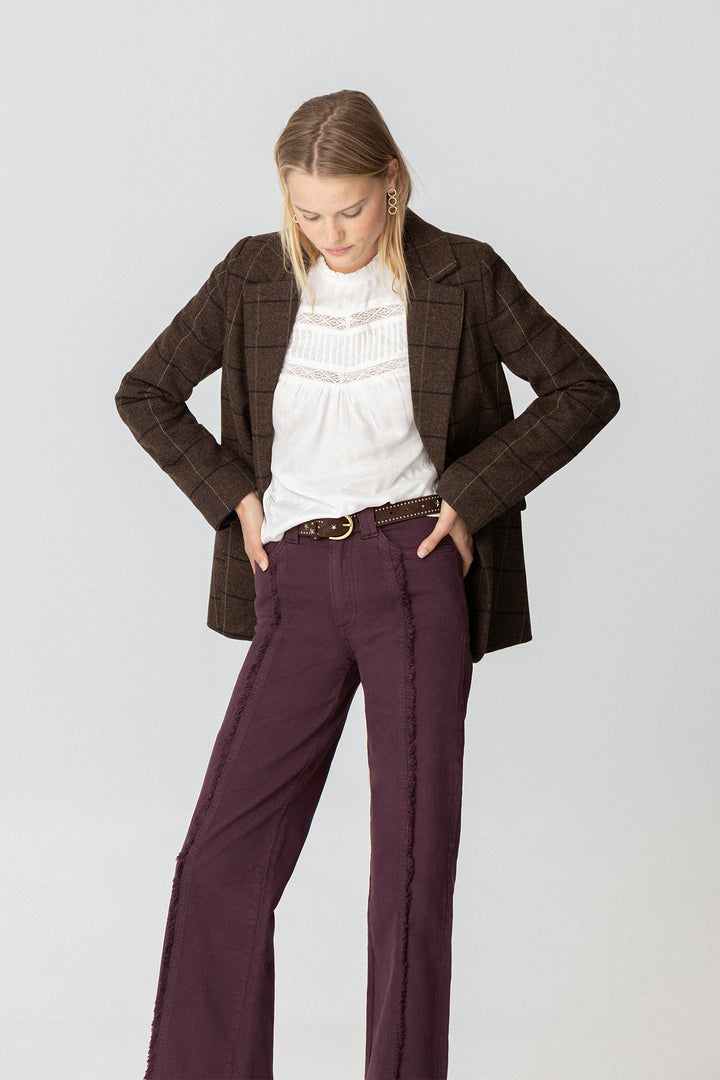 BLAZER CUADROS ESPIGA CON LANA