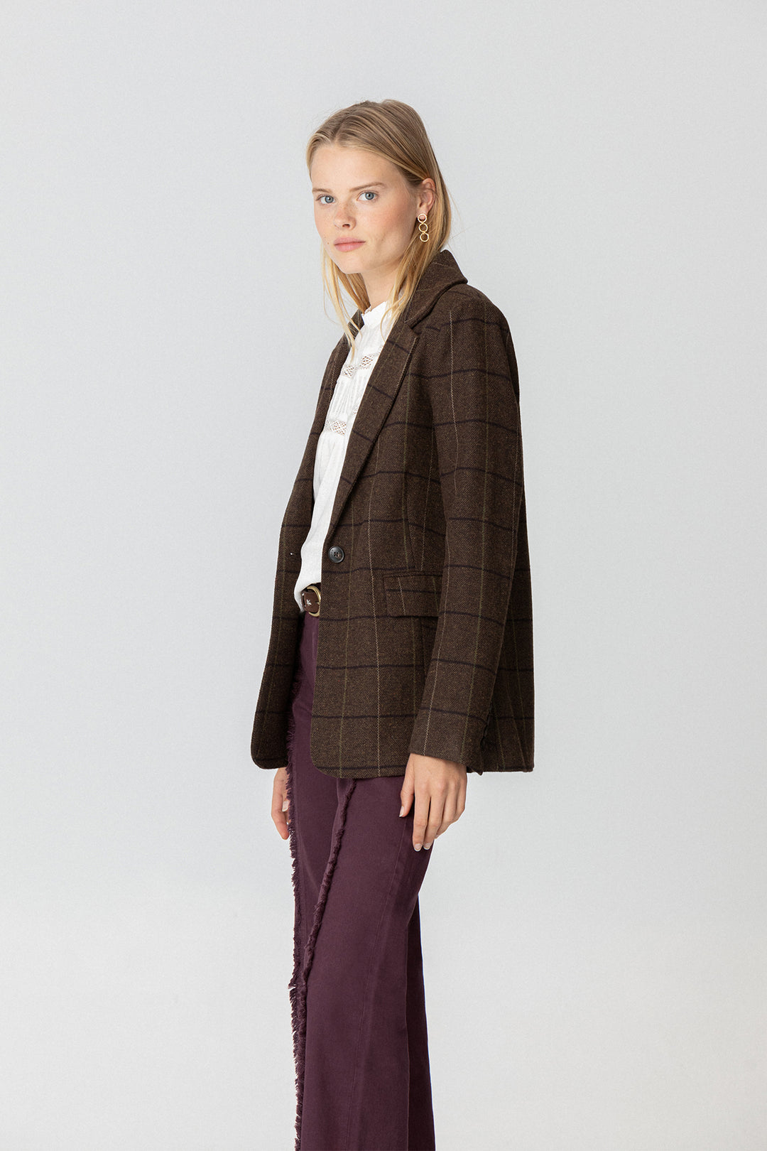 BLAZER CUADROS ESPIGA CON LANA