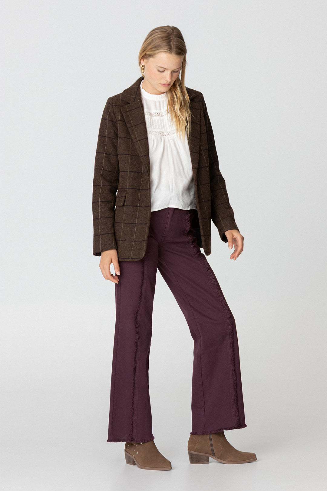 BLAZER CUADROS ESPIGA CON LANA