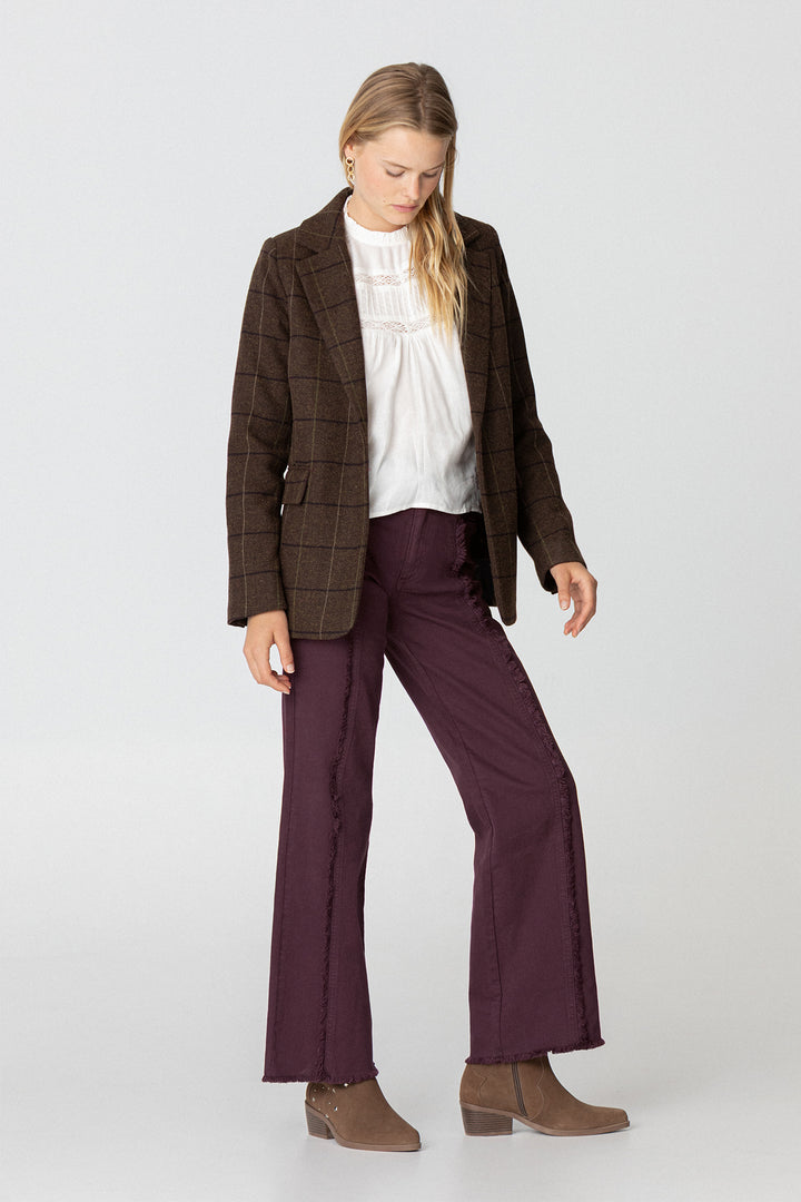 BLAZER CUADROS ESPIGA CON LANA