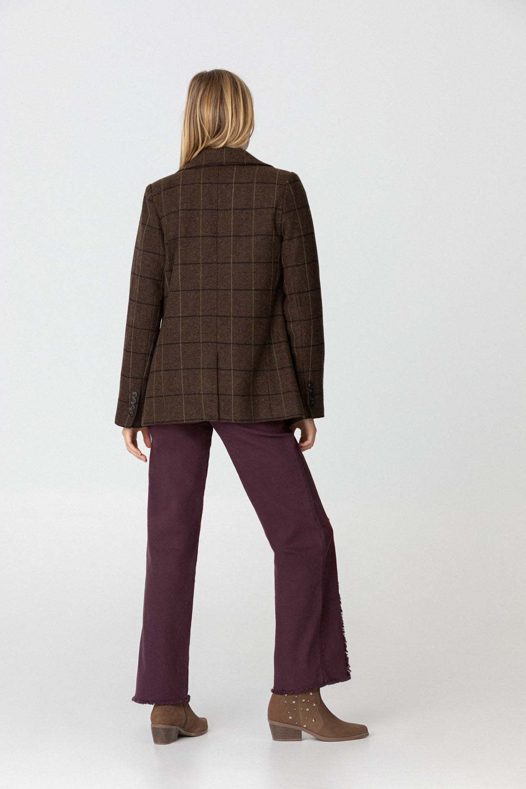 BLAZER CUADROS ESPIGA CON LANA