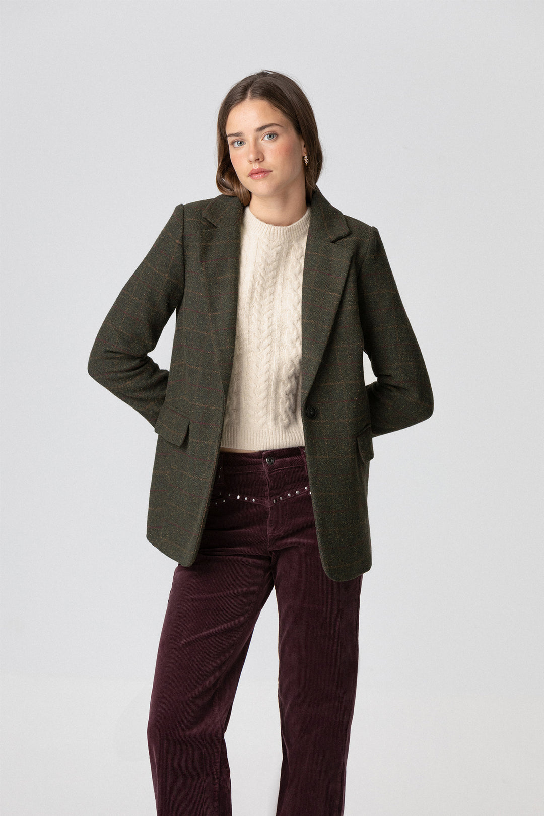 BLAZER CUADROS CON LANA