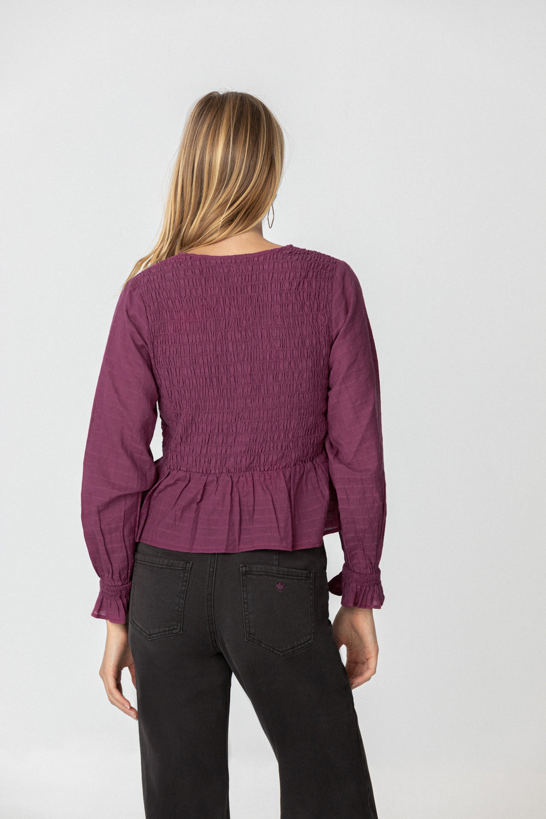 Gathered cotton blouse