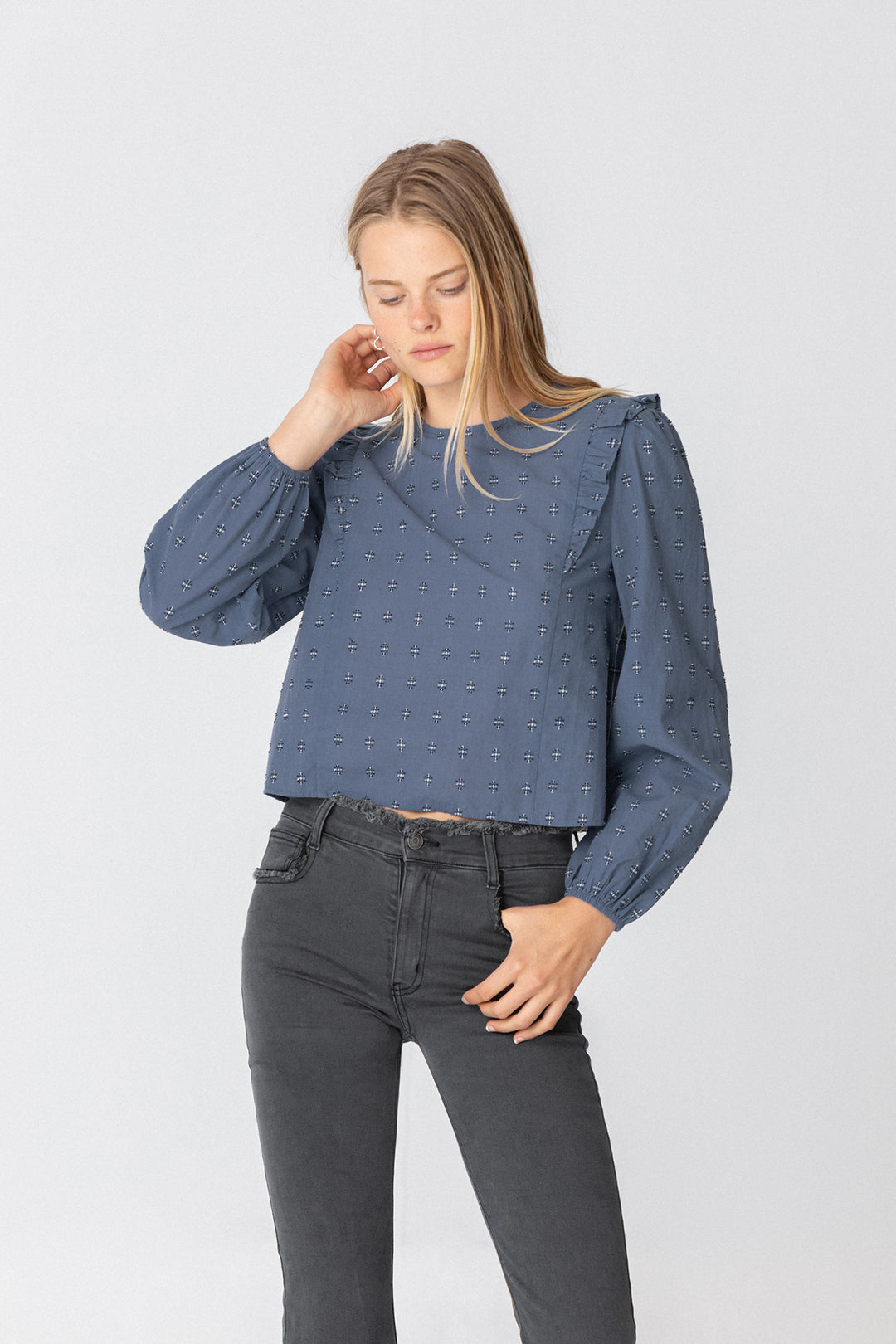 BLOUSE WITH RUFFLE DETAILS