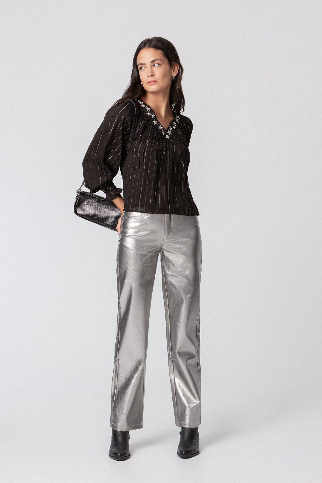 BLOUSE WITH EMBROIDERED STARS