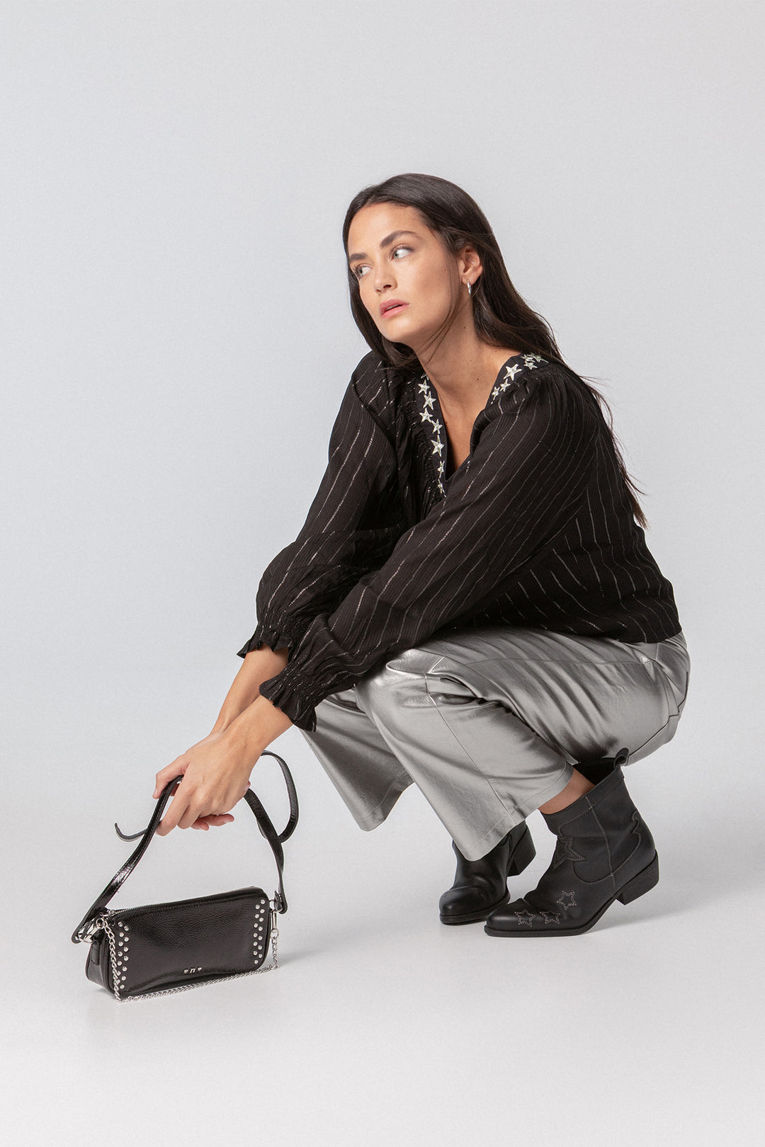 BLOUSE WITH EMBROIDERED STARS
