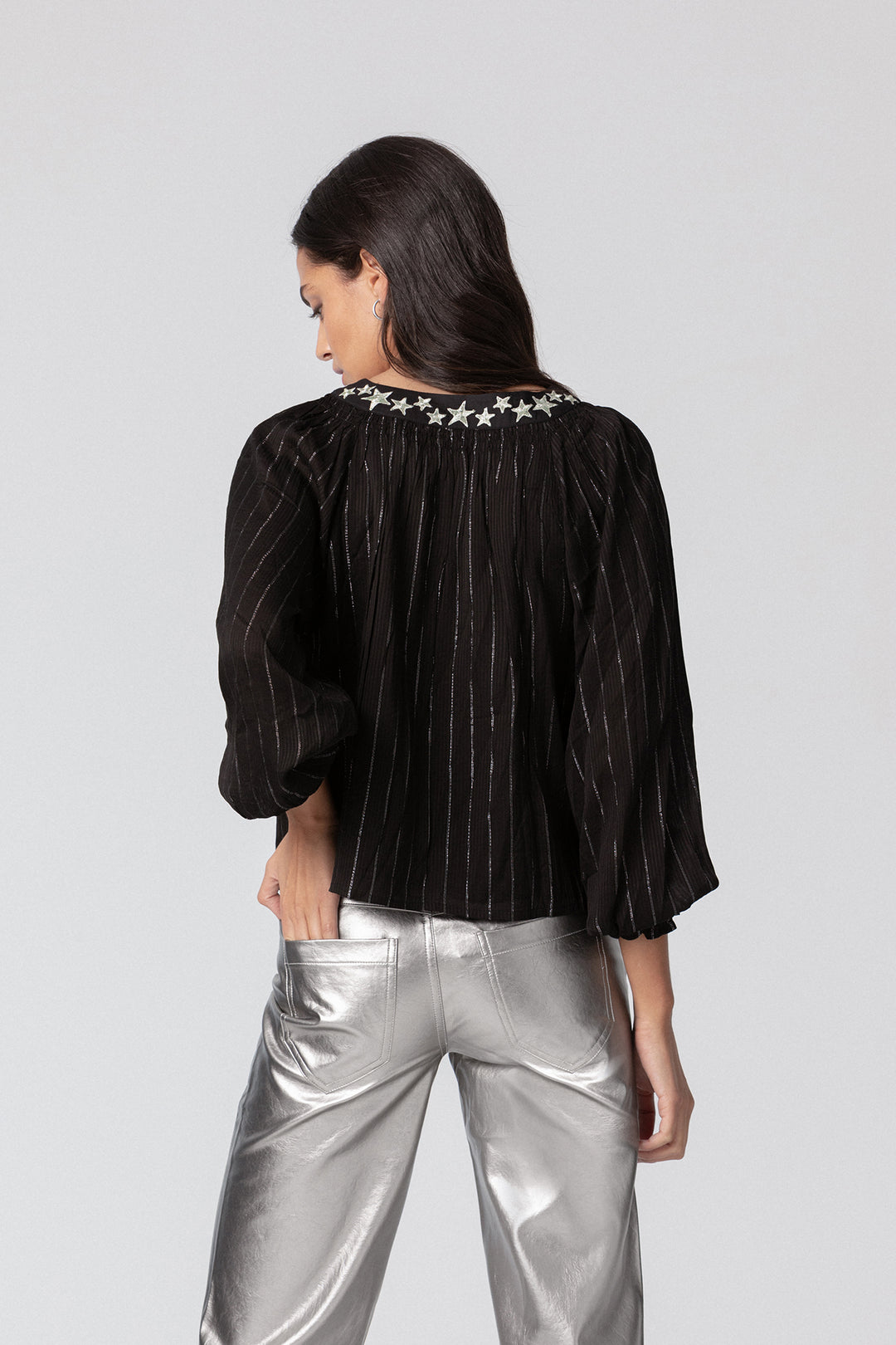 BLOUSE WITH EMBROIDERED STARS