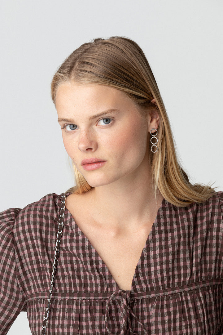 Gathered blouse with bows