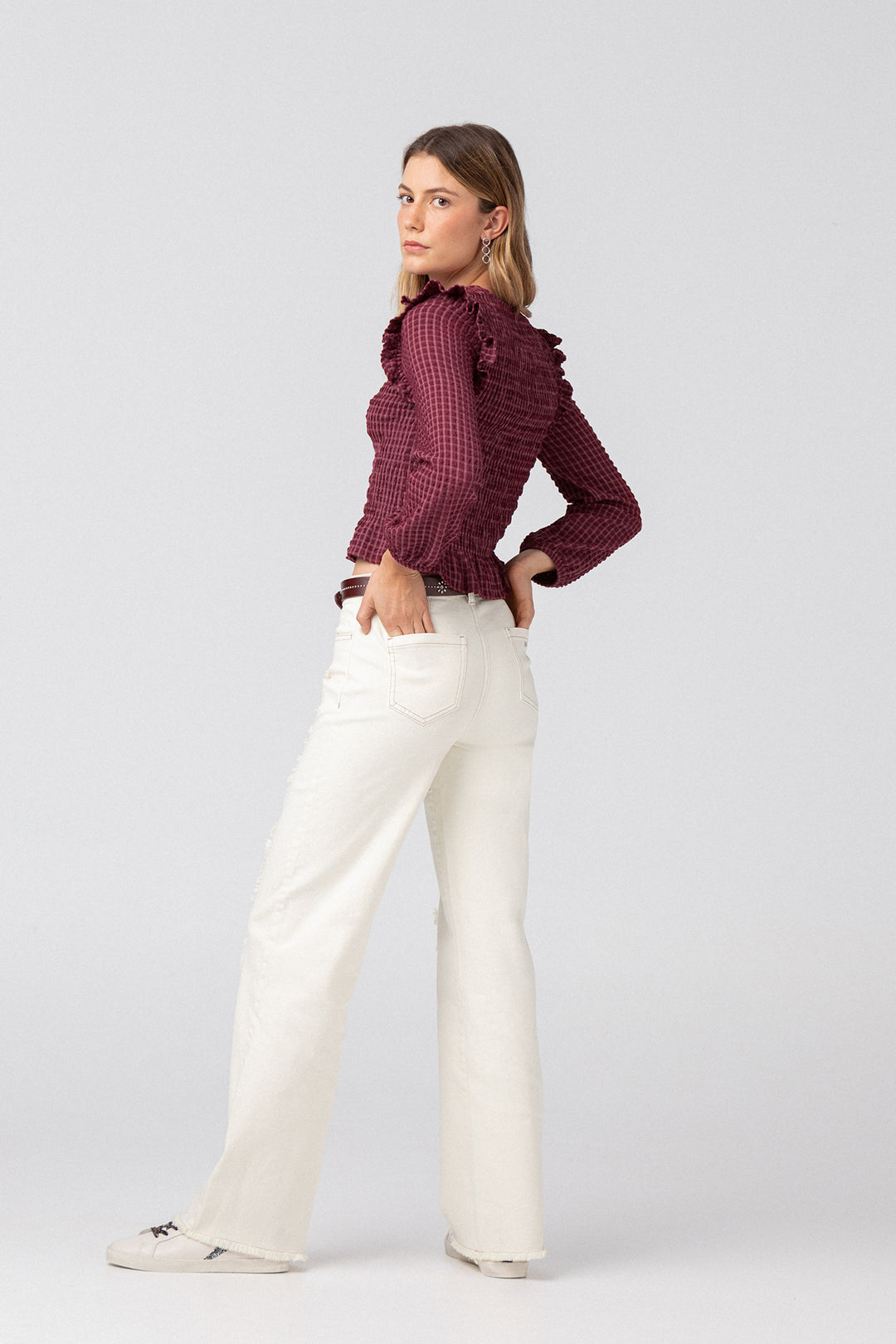 BLUSA FRUNCIDA CUADROS