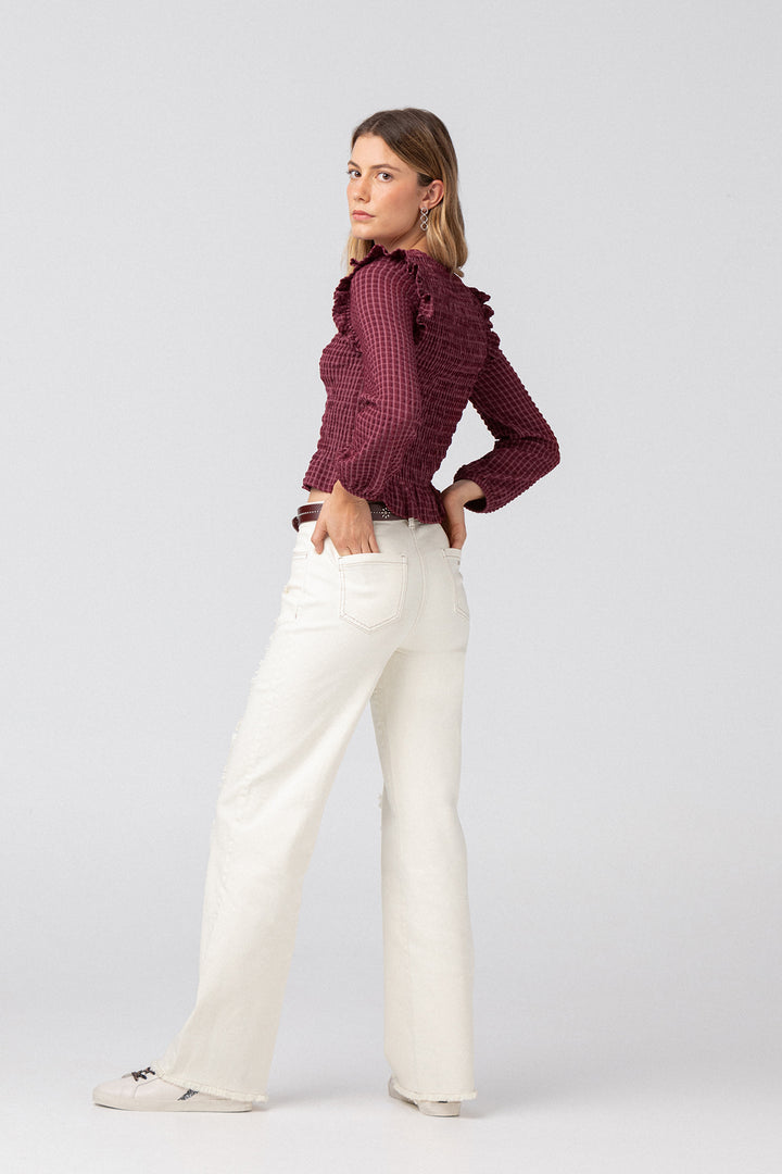 BLUSA FRUNCIDA CUADROS