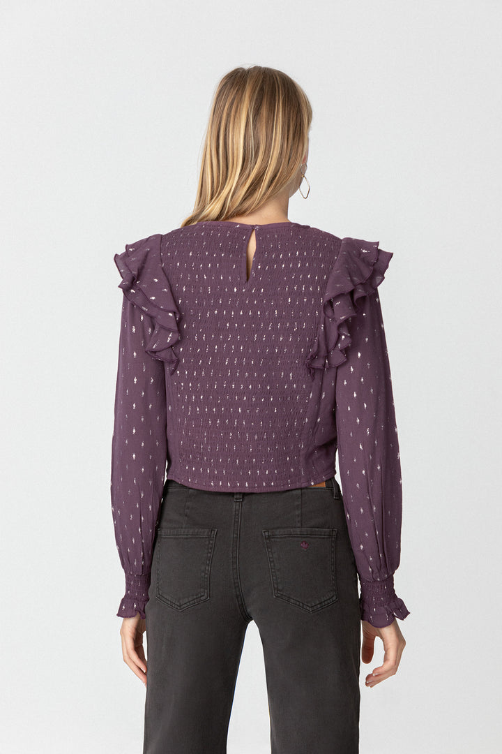 Gathered Lurex Blouse