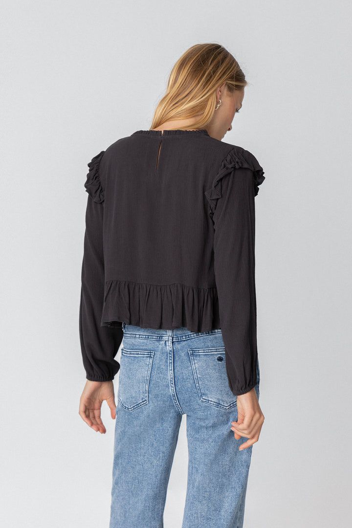 RUFFLED BLOUSE WITH DETAILS