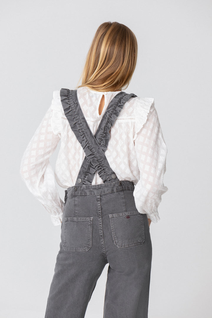 STRUCTURED RUFFLE BLOUSE