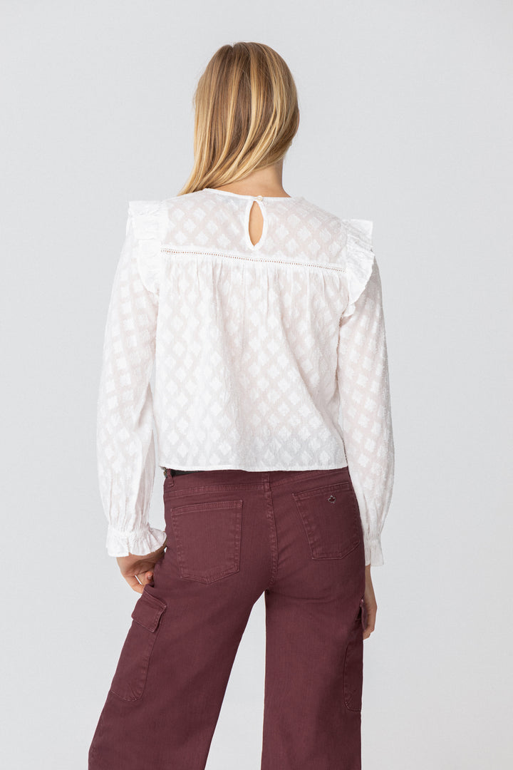 STRUCTURED RUFFLE BLOUSE
